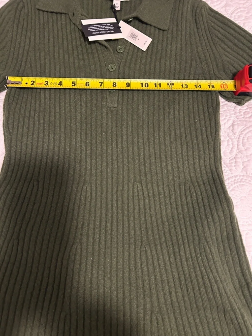 Banana Republic Olive Green Ribbed Polo Midi Dress - Picture 5 of 7